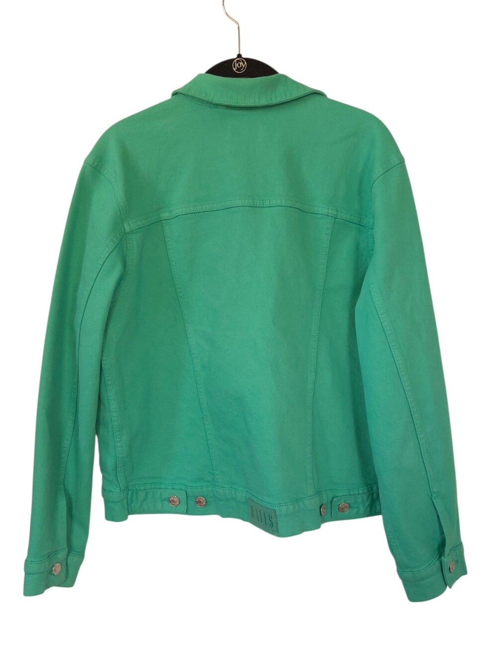Rails The Mulholland Emerald Green Denim Trucker Jacket Size L Color Pop - Picture 2 of 11